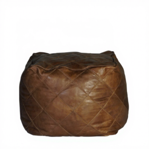 Customized Bar Clubs Genuine Leather Ottoman and Pouf Vintage Distressed Leather <strong>Foot</strong> <strong>Stool</strong> square Floor Ottoman <strong>Coffee</strong> <strong>Table</strong> - Product Image 6