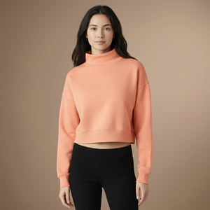 Sweat-shirt oversize vintage grec pour femme, col ras du cou, coupe carrée courte, avec logo personnalisé, imprimé, effet délavé, automne-hiver - Product Image 1