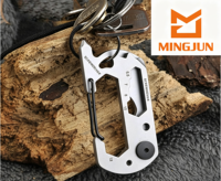 Porte-clés multifonctionnel en acier inoxydable 10 en 1, équipement de survie tactique, gadgets EDC pour l'extérieur