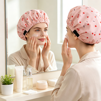Bonnets de douche réutilisables imperméables avec doublure en satin réglable pour femmes, bonnet de bain élastique lavable pour tresses