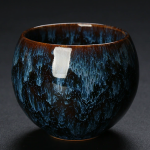 Bol à thé en céramique à glaçure réactive de qualité supérieure, tasse de dégustation unique en forme d'œuf de dragon pour le thé Kung Fu, l'espresso, le matcha et le saké - Product Image 3