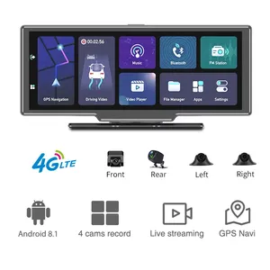10.26Inch 4G <strong>Android</strong> 10 GPS Navigation 720P WIFI 4 Cameras Channel Way 360 Degree <strong>Car</strong> <strong>Camera</strong> Mirror Dash Cam with Remote Control - Product Image 1