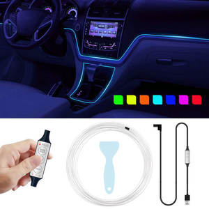 Nouvelle Bande LED Universelle pour Intérieur de Voiture, Lumière Froide, Alimentation USB 6V, 2W, Lumière d'Ambiance RGB pour Décoration du Tableau de Bord et des Joints de Porte - Product Image 2