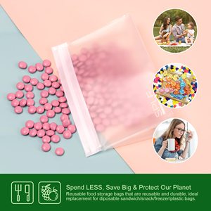 Safe Food Storage <b>Bags</b> Stand Up, Leakproof Reusable Gallon Freezer <b>Bags</b>, Silicone Ziplock <b>Bag</b> - Product Image 4
