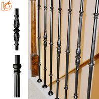 Conception populaire noir mat bronze huilé creux rond garde-corps d'escalier français mains courantes de balustre en fer forgé