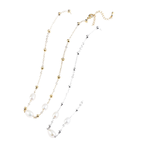 Collar de Perlas de Agua Dulce para Mujer, Chapado en Oro PVD, Cadena de Acero Inoxidable <span class=keywords><strong>con</strong></span> Cuentas Espaciadoras, Gargantilla Natural Genuina Constellation - Product Image 4
