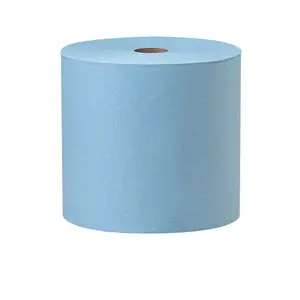 Rollo de mano industrial azul Toalla de papel de pulpa reciclada para secado de manos