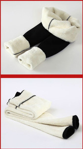 New Arrival Winter Thick Plush <strong>Fluffy</strong> Fuzzy Warm Women's <strong>Leggings</strong> Solid Skin Friendly Casual Yoga Pants with Logo on Waist - Product Image 4