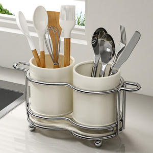 Soporte para palillos con base redonda, escurridor de cocina multiusos para almacenamiento de cubiertos KT-0031-SR - Product Image 3