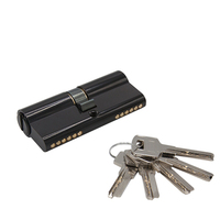 Gran oferta en Alemania, cilindro de cerradura negro de una sola Puerta Abierta de latón macizo de 70mm con 5 llaves de ordenador