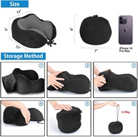 JYM Kit de voyage en avion portable Oreiller en mousse à mémoire de forme pour le cou avec couverture respirante confortable Lavable en machine pour le salon