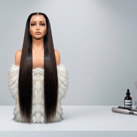 Perruque Lace Frontale 13X6 en Cheveux Humains Naturels Pré-Pluckée, Sans Colle, Lisse, avec Dentelle HD, Cheveux Remy et Baby Hair