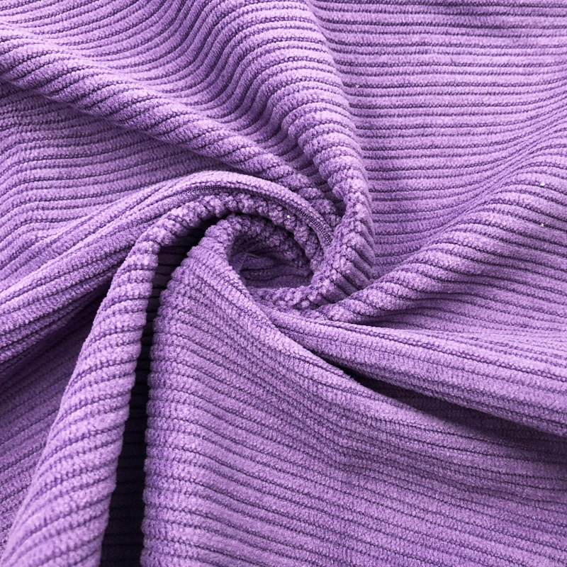 Wholesale striped orange velvet corduroy fabric comfortable stretch polyester knitted corduroy fabric pants sofa fabric