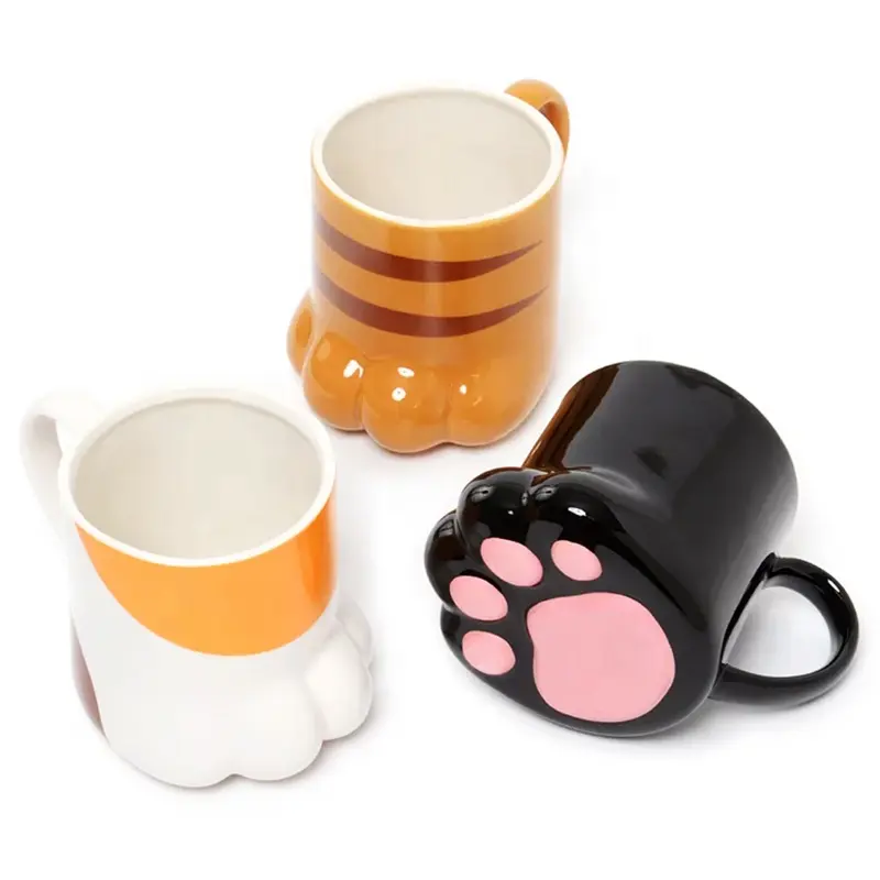 Custom cute animal drink mug Fun children's gift ceramic 3d claw milk coffee mug