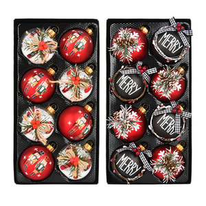 Walnut Pattern 7cm Christmas Tree Ornament Pendant Clear Glass <b>Snowflake</b> Ball with Holiday Charm for Festive <b>Decorations</b> - Product Image 6