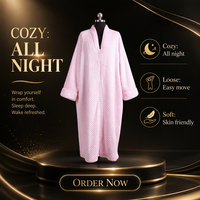 Peignoir rose en flanelle à fermeture éclair, longue robe en polaire corail, doux et thermique, col en V, grande taille, vêtement de nuit d'hiver