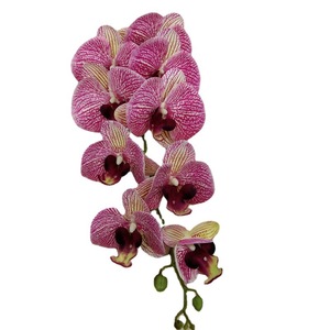 Flores de Phalaenopsis falsas de 9 cabezas multicolores Flores de orquídeas artificiales impresas en 3D con tallos largos - Product Image 1