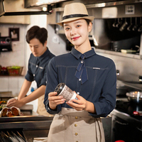 Hauts de Chef de haute qualité pour femmes hommes vêtements de travail tissés respirants confortables pour cuisine hôtel café restauration serveur chemise