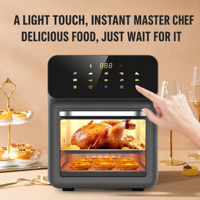 Four à Friture à Air Chaud 15L 8-en-1 avec Écran Tactile Numérique, Circulation d'Air Chaud à 360°, Température 80-200°C, Minuteur et Fenêtre, Rôtissoire Électrique pour la Cuisine Familiale