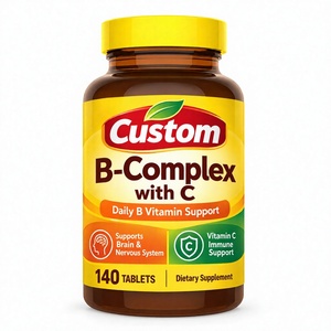 Vitamina B Compleja con Vitamina C de Marca Privada, 140 Tabletas, OEM, ODM, Venta al por Mayor, Etiqueta Personalizada, MOQ 50 Botellas - Product Image 1