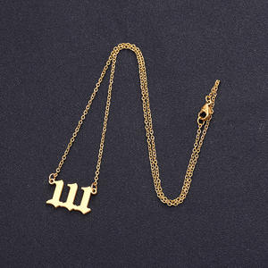 สร้อยคอสแตนเลสชุบทอง 18K ไม่หมอง ดีไซน์เรียบหรู ประดับเลขเทวทูต 666/777 พร้อมสายเชื่อม แฟชั่นทันสมัย เหมาะสำหรับงานแต่งงาน งานปาร์ตี้ สำหรับผู้หญิง - Product Image 5