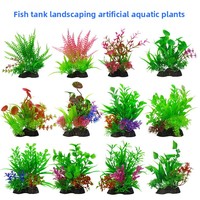 Plantes aquatiques artificielles, décoration d'aquarium, simulation d'algues pour terrarium de tortues, vente en gros