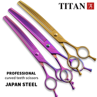 TITAN 7.0/7.5 pouces ciseaux professionnels pour animaux de compagnie chien toilettage beauté ciseaux droits articles pour animaux de compagnie chiens ciseaux amincissants toiletteur