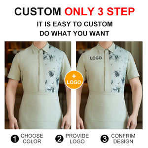 クールなウェイターとウェイトレスのユニフォーム無地の女性の作業服Tシャツレストランの仕事の安全シャツのためのポロ - Product Image 3