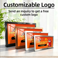 Support d'affichage de station-service en acrylique transparent double face en forme de T pour prospectus et affiches
