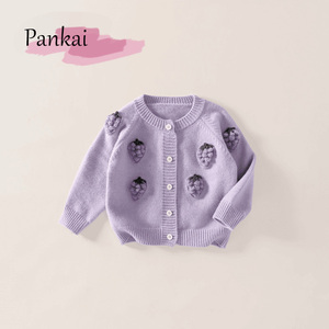 Automne et hiver filles cardigans chandails tricots chauds pour enfants avec fermeture à bouton Style coréen bébé chandails - Product Image 1