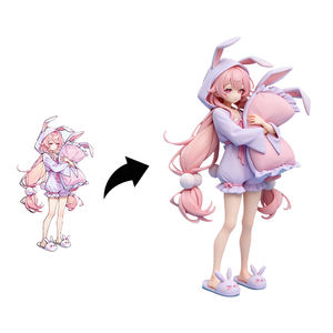 Figura Coleccionable Personalizada de PVC <span class=keywords><strong>3D</strong></span>, Linda Chica de Dibujos Animados, Modelo de Escritorio con Accesorios - Product Image 1