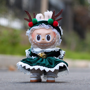 Vêtements pour poupées Labubu, tenues de Noël et du Nouvel An, ensemble deux pièces rouge et vert pour poupées de première et troisième génération - Product Image 3