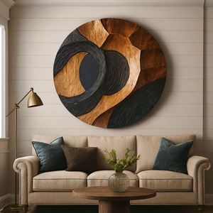 Scultura <span class=keywords><strong>da</strong></span> <span class=keywords><strong>Parete</strong></span> <span class=keywords><strong>in</strong></span> <span class=keywords><strong>Legno</strong></span> Artigianale Stile Art Déco, Opera d'Arte Unica per Anniversario, Decorazione <span class=keywords><strong>da</strong></span> <span class=keywords><strong>Parete</strong></span> con Caratteristiche Artistiche - Product Image 2