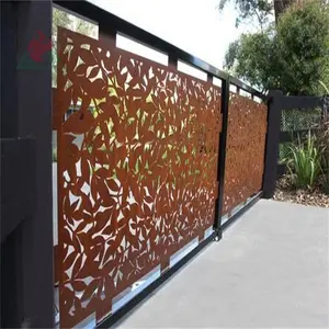 Laser Cut Prefab Corten Staal Tuin Hek Metalen Panel Decoratieve Metalen Scherm Divider