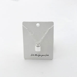 Conception originale de bricolage plaqué argent petite serrure délicate personnalisé gravé liberté déclaration cadenas collier pour hommes femmes bijoux - Product Image 6