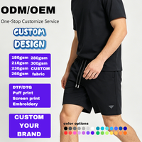 Shorts en maille texturée pour homme, noir, taille élastique, cordon de serrage intérieur, poche arrière, poche latérale, coupe ample, mi-cuisse, décontracté, style sweat