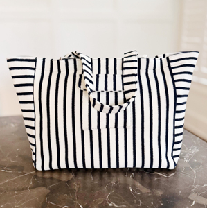 Fashion Eco-Friendly Wholesale Personalized Striped Large Capacity Shopping Storage Outdoor Travel Beach Tote Bag Girls - Product Image 3