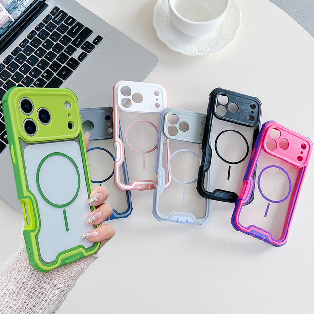 Dual Layer TPU+PC Armor Hybrid Clear Case for iPhone Air 11 12 13 14 15 16 17Pro Max Wireless Charging Magnetic Shockproof Cover