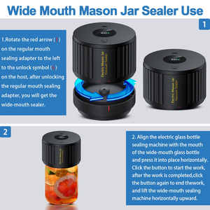 Machine de mise sous vide automatique électrique USB portable pour bocaux Mason, idéale pour la conservation des aliments à la maison et en camping-car (modèle 2026) - Product Image 5
