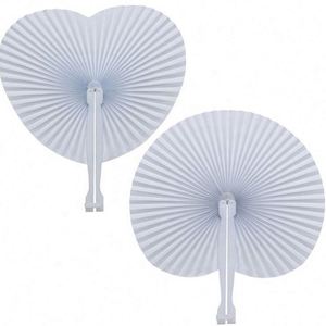 Éventail classique en bambou de 15 cm, motif cœur et cercle peint, pour décoration de mariage, de maison ou utilisation festive - Product Image 4