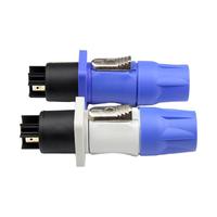 Prise d'alimentation LED 3 broches SINGO en gros, corps PA6 plaqué argent bleu pour écran LED, éclairage de scène, tête mobile, éclairage mural LED, rig