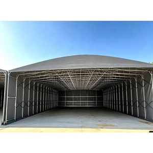 Taille : L 6m * L 4m * H 3m Tente à auvent coulissant portable, structure en tube galvanisé robuste, résistante aux UV, abri extérieur - Product Image 5