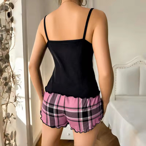 Pijamas de Verano para Mujer, Dos Piezas, Estampado de Corazones, Pijamas Casuales para Mujer, Diseño OEM/ODM, Ropa de Dormir para Mujer - Product Image 3