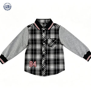 Nouvelle arrivée : tenue à <span class=keywords><strong>carreaux</strong></span> superposés, texture douce, convient pour l'intérieur <span class=keywords><strong>et</strong></span> l'extérieur, <span class=keywords><strong>chemise</strong></span> pour enfants, <span class=keywords><strong>chemise</strong></span> décontractée pour garçons - Product Image 1