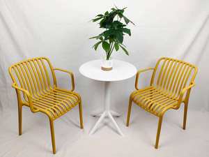 Hot Sale Polypropylene Casual Small Bistro Restaurant Outdoor Modern Terrace PP Plastic Home Furniture Foldable Stackable Garden - Product Image 2