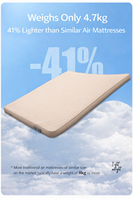 Matelas de camping auto-gonflant en mousse avec pompe électrique intégrée, beige, mousse extensible 3D