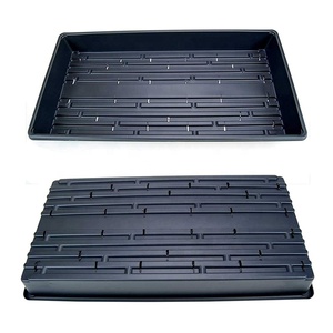 Plateau hydroponique plat et peu profond en plastique noir anti-corrosion 1020 <span class=keywords><strong>sans</strong></span> trous pour la culture de micro-légumes - Product Image 3