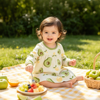 Baby pyjamaset met print, newborn romper jurkje & dekentje voor baby's & peuters, bamboe pyjama kledingset