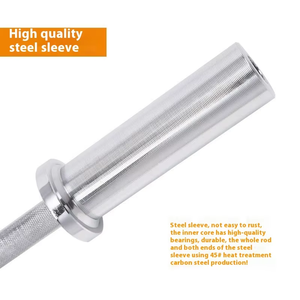Barre d'haltères professionnelle incurvée <span class=keywords><strong>Olympique</strong></span> 20kg avec 2 colliers pour haltérophilie à domicile et entraînement par panneaux - Product Image 3