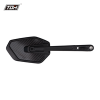 Rétroviseur de moto HD en alliage d'aluminium, rétroviseur avant universel, filetage 10 mm, noir, garantie premium de 12 mois, sécurité, ajustement universel